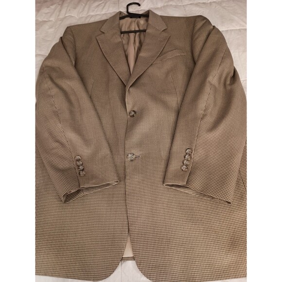 Meeting Street Blazer Jacket Size 42L Brown Silk And Wool - Picture 6 of 10